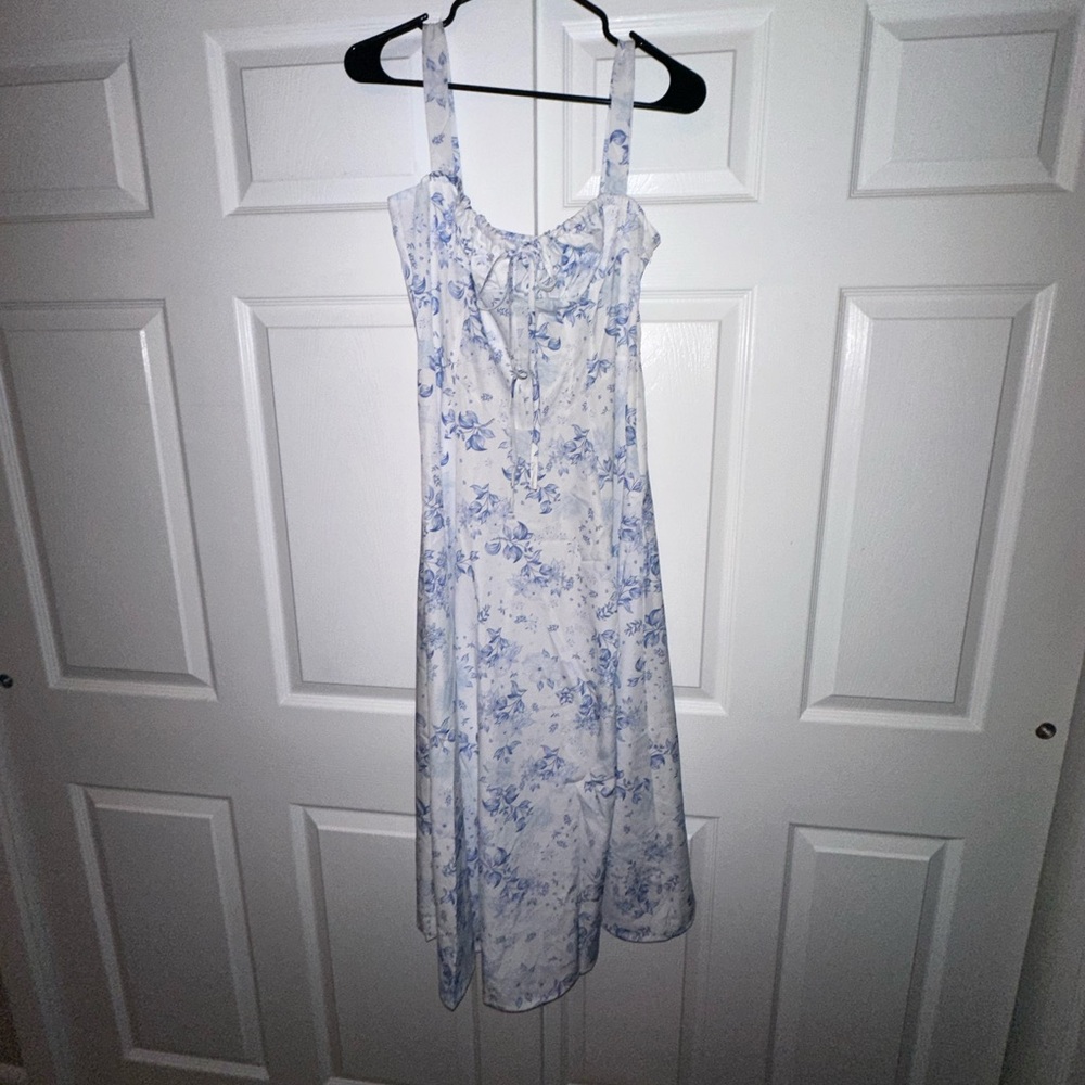 Brexly midi bustier corset sun dress in BLUE